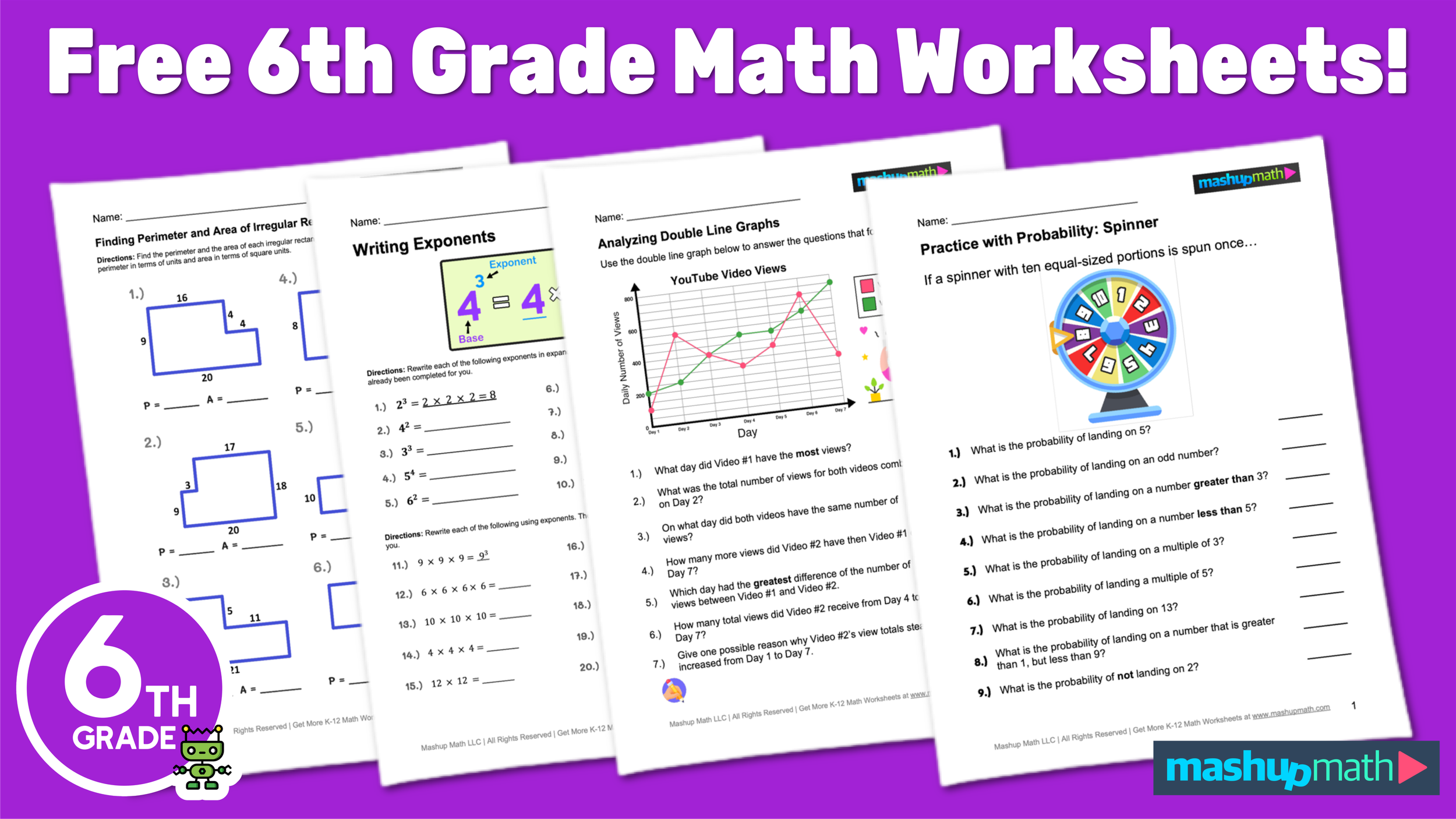 Free 6th Grade Math Worksheets Printable W Answers Mashup Math Free 6th Grade Math Worksheets Printable W Answers Mashup Math