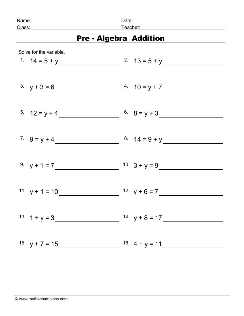 Free Algebra Worksheets Pdf Downloads MATH ZONE FOR KIDS Free Algebra Worksheets Pdf Downloads MATH ZONE FOR KIDS