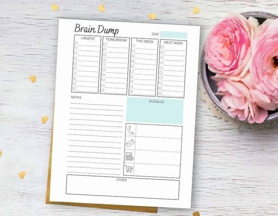 brain dump worksheet