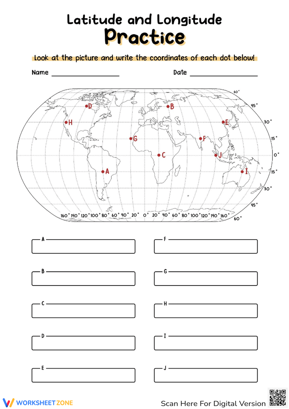 latitude longitude worksheet latitude longitude worksheet