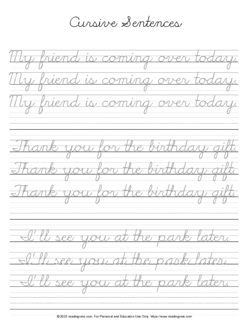 Free Cursive Writing Practice Sheets Improve Handwriting Worksheets 