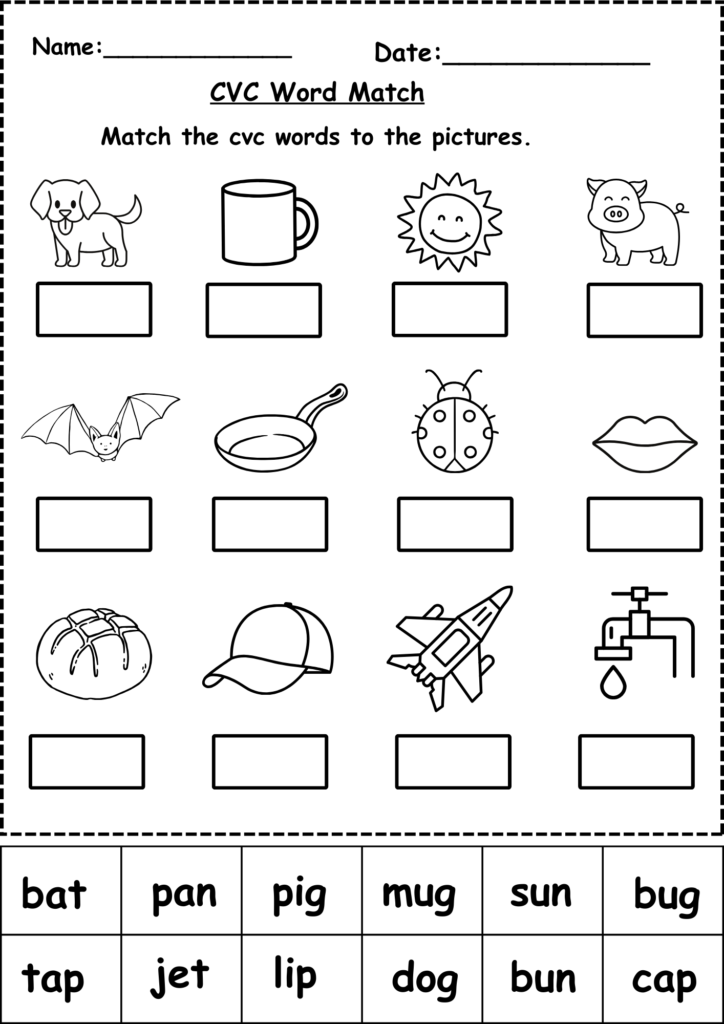 Free Cvc Worksheets For Preschoolers Short Vowel Words CVC Worksheets