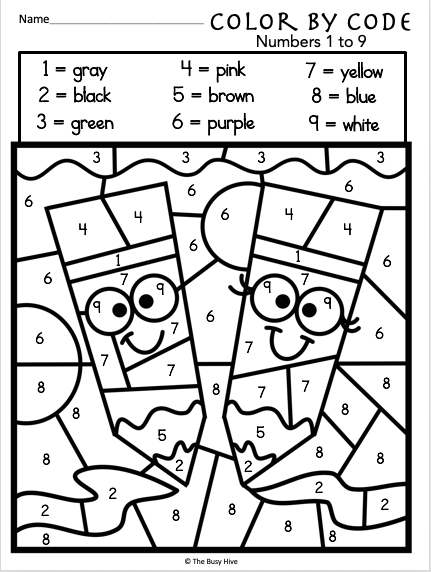 Free Kindergarten Math Worksheet Color By Code Number Made By Teachers Free Kindergarten Math Worksheet Color By Code Number Made By Teachers