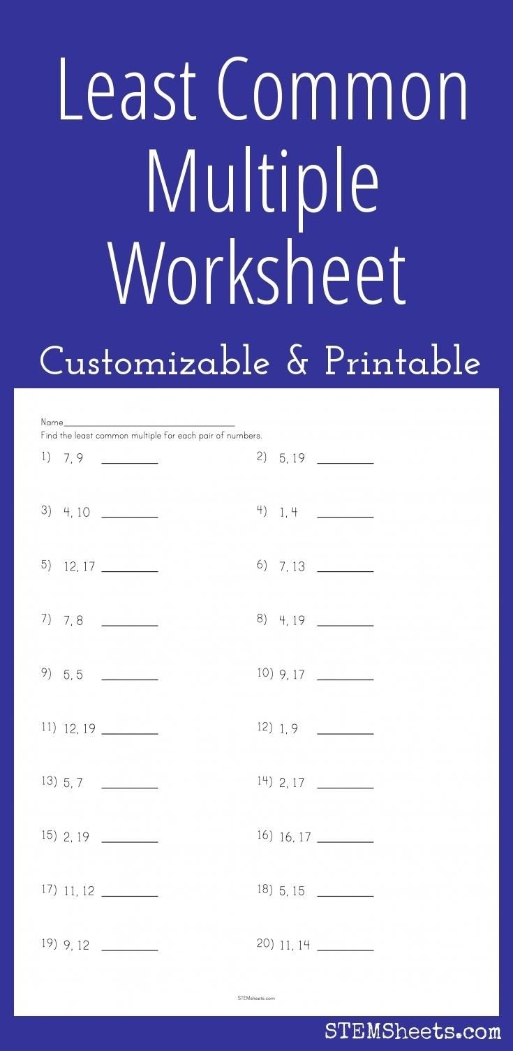 Free Least Common Multiple Worksheet CommonWorksheets