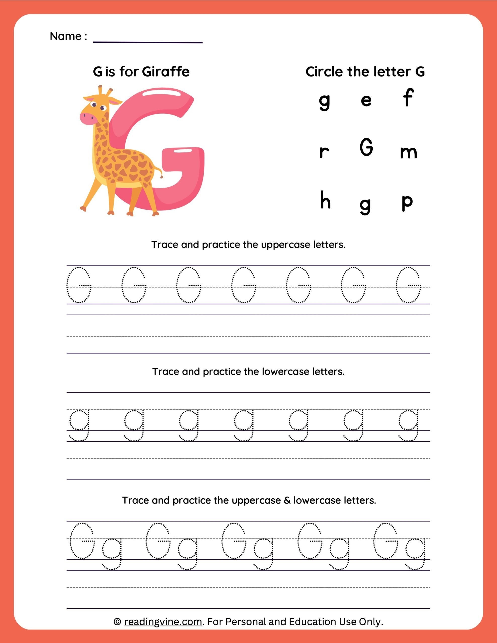Free Letter G Tracing Worksheet Free Letter G Tracing Worksheet