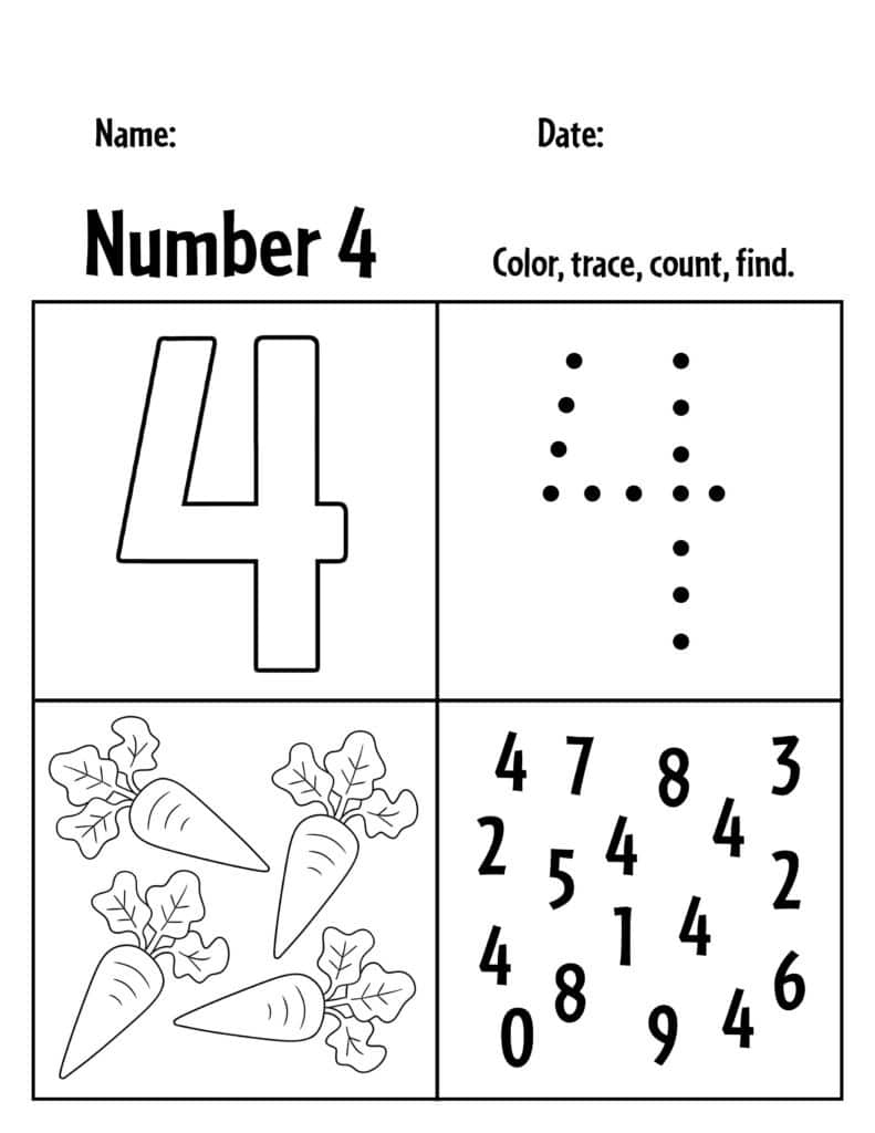 number 4 worksheets number 4 worksheets