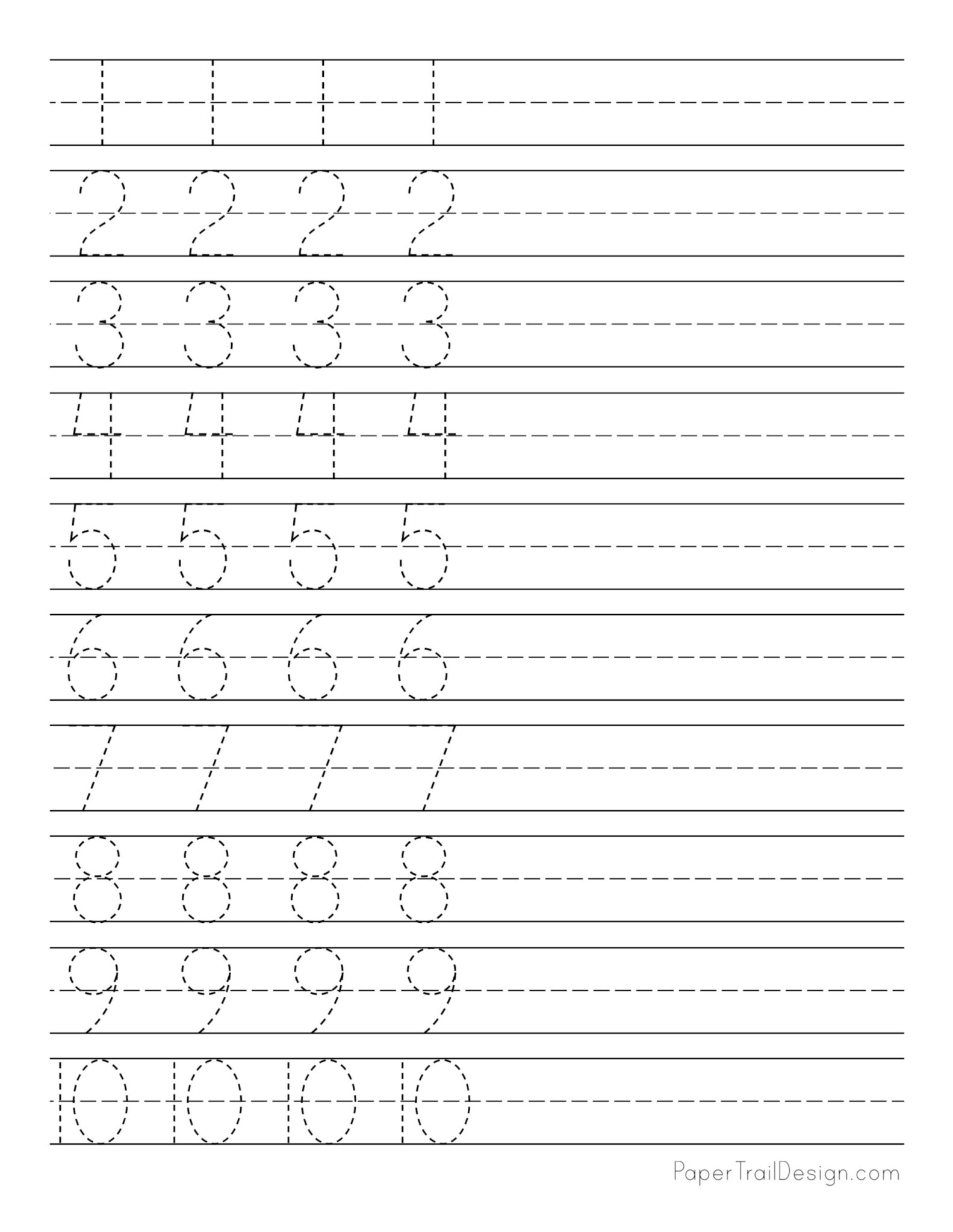 Free Number Tracing Worksheets Paper Trail Design Free Number Tracing Worksheets Paper Trail Design