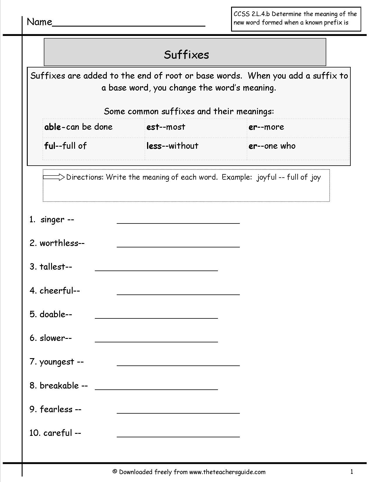 and suffix worksheets