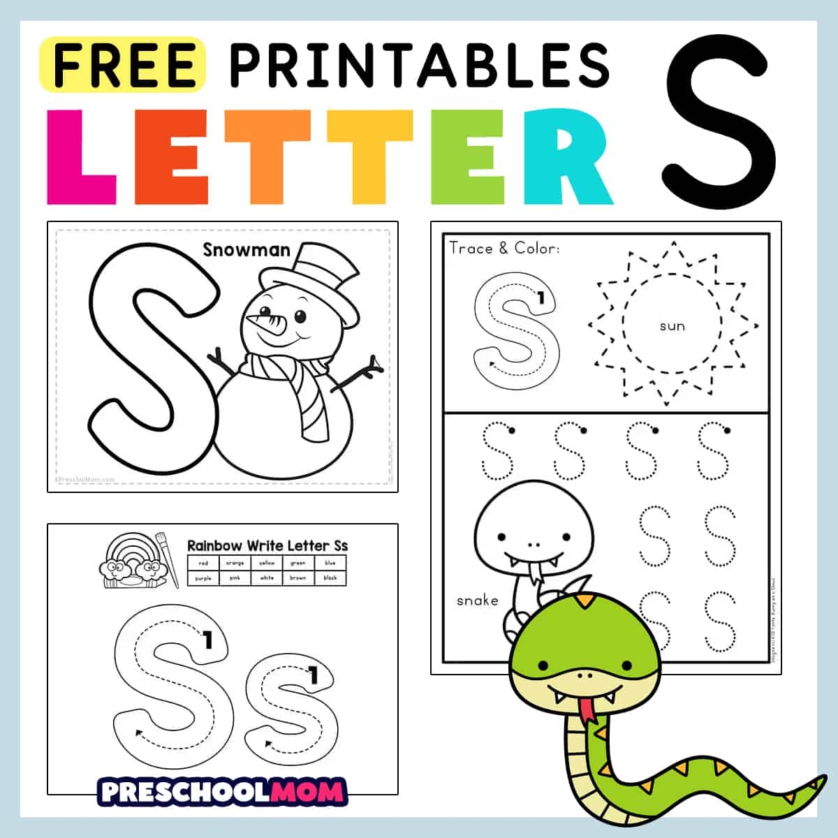 FREE Preschool Letter S Worksheets And Printables Ages 3 4 Years FREE Preschool Letter S Worksheets And Printables Ages 3 4 Years