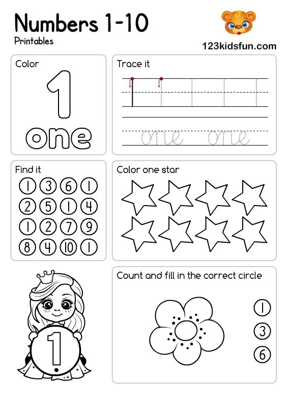 preschool number worksheets
