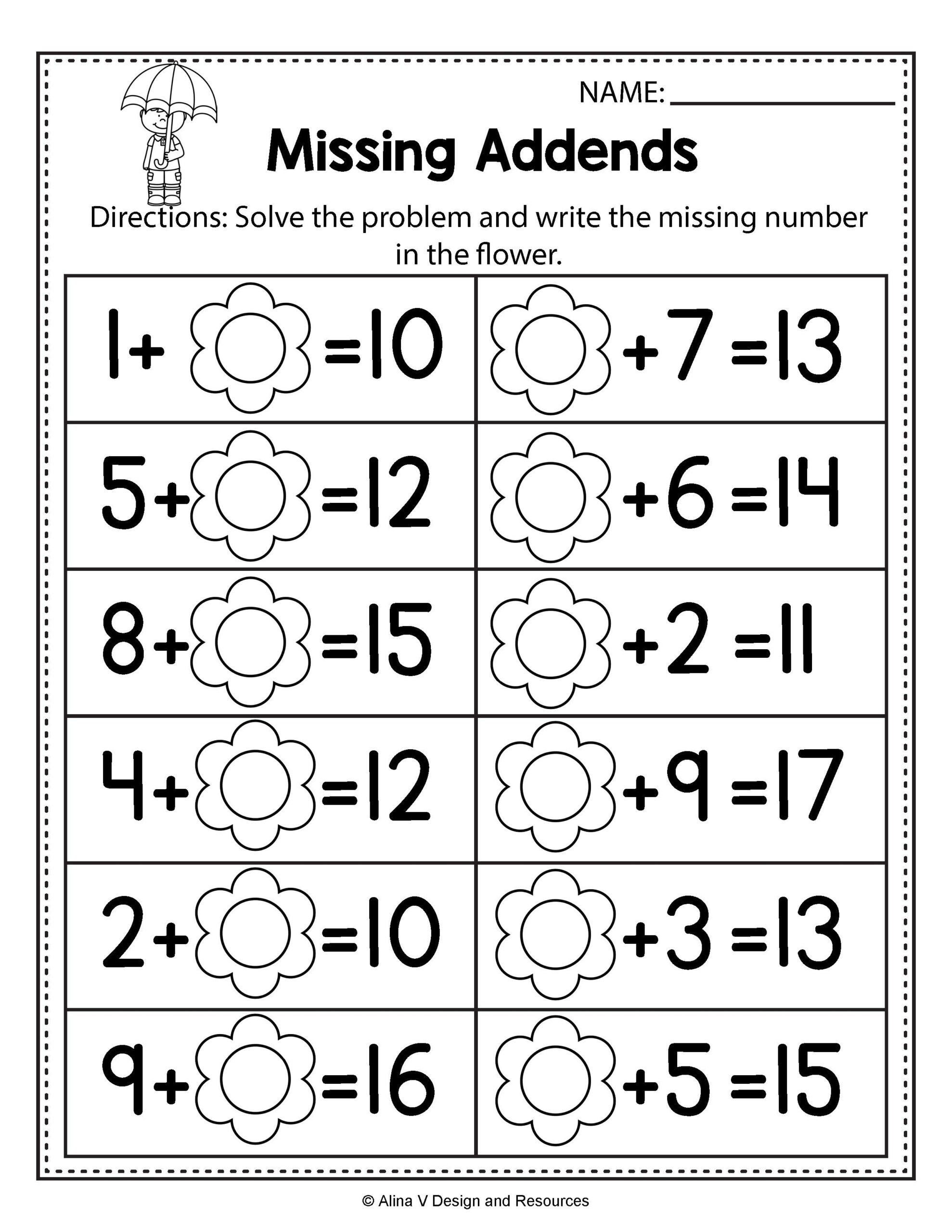 Free Printable 1st Grade Math Puzzles