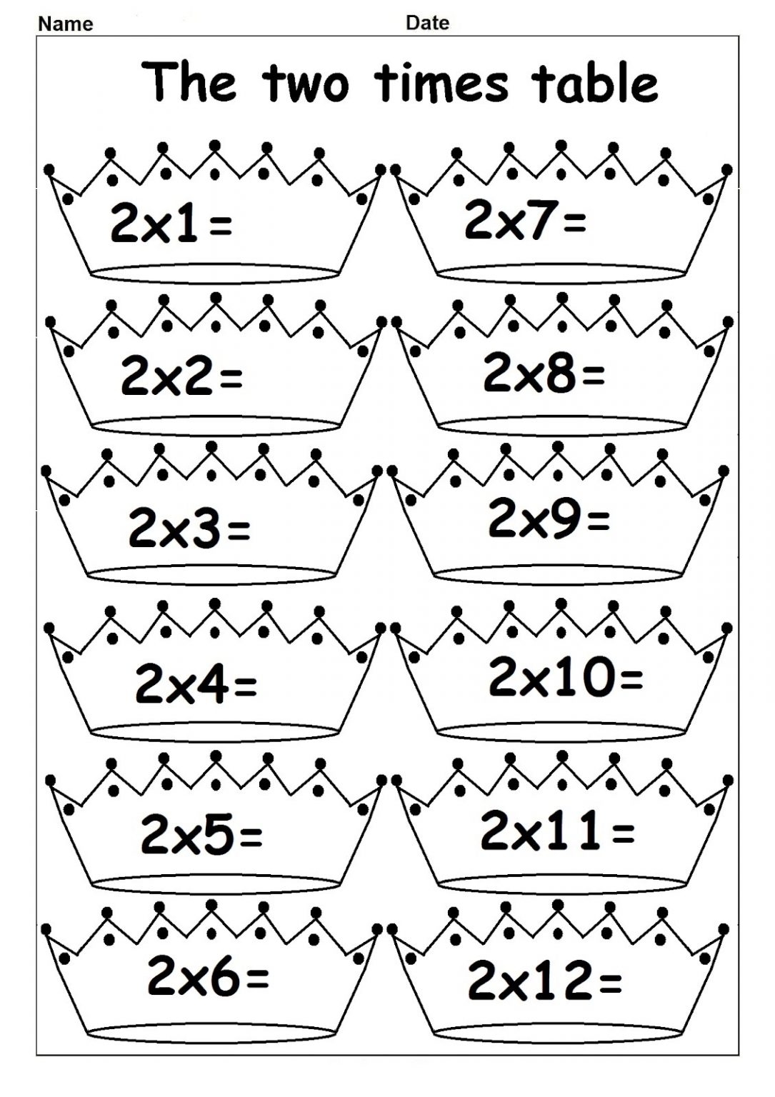 Free Printable 2 Times Table Worksheets 101 Activity Free Printable 2 Times Table Worksheets 101 Activity