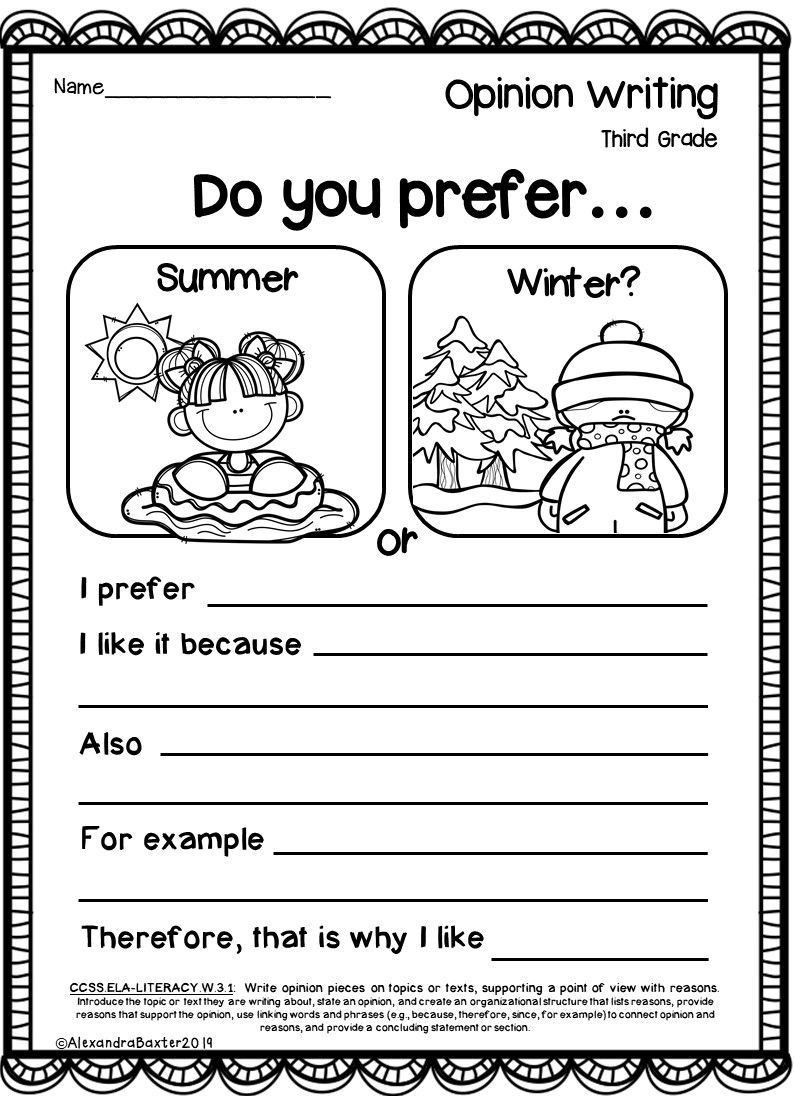 writing for 3rd graders worksheets