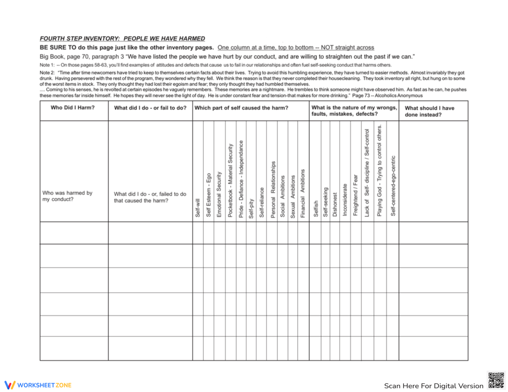 Free Printable 4th Step Worksheets For All Ages Worksheets Library Free Printable 4th Step Worksheets For All Ages Worksheets Library