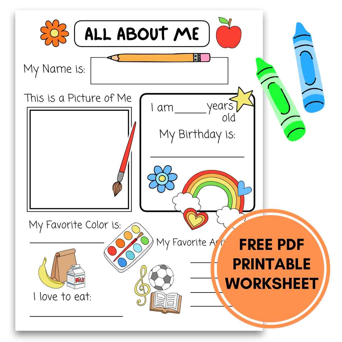 Free Printable All About Me Worksheets For Kids