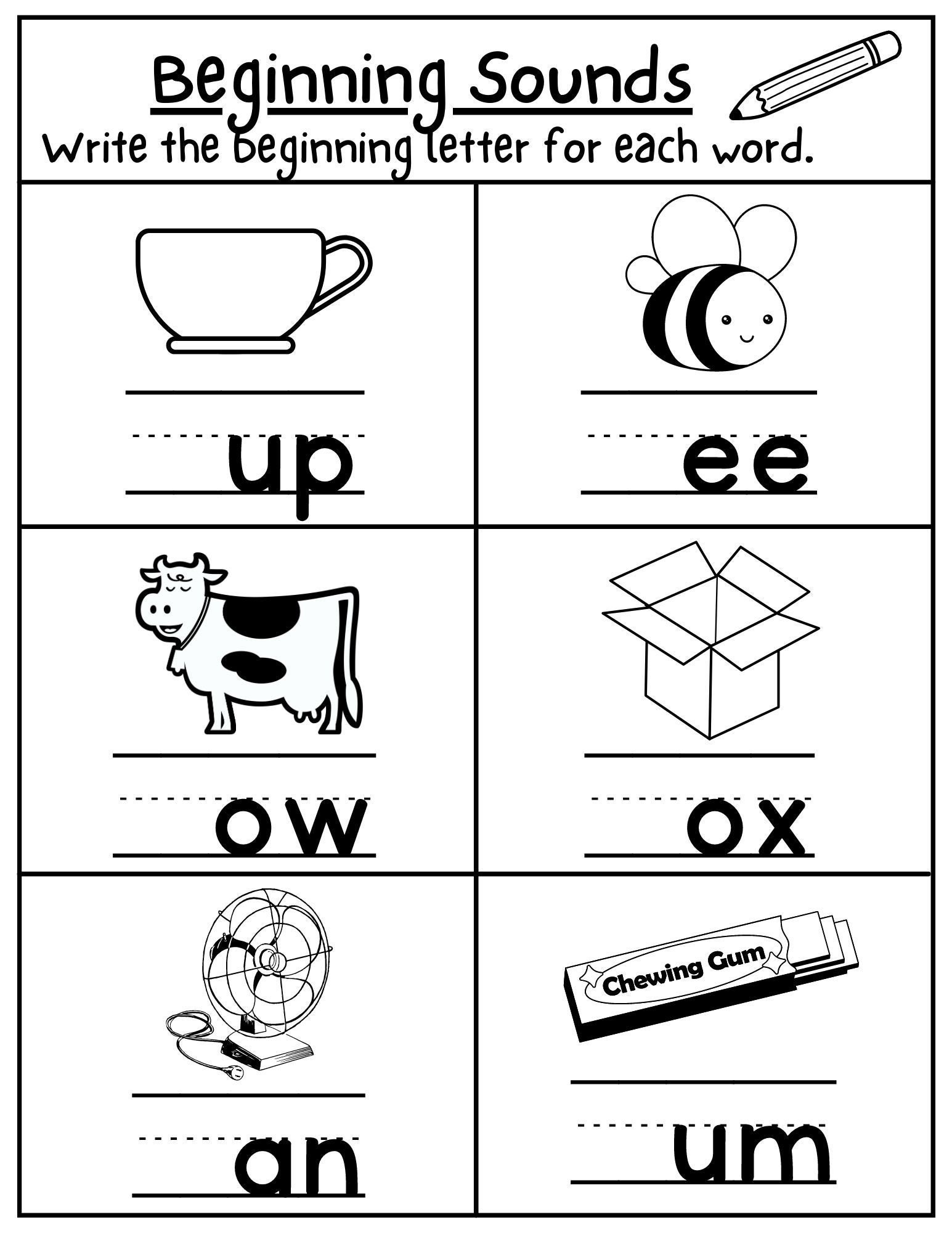 starting sounds worksheets starting sounds worksheets