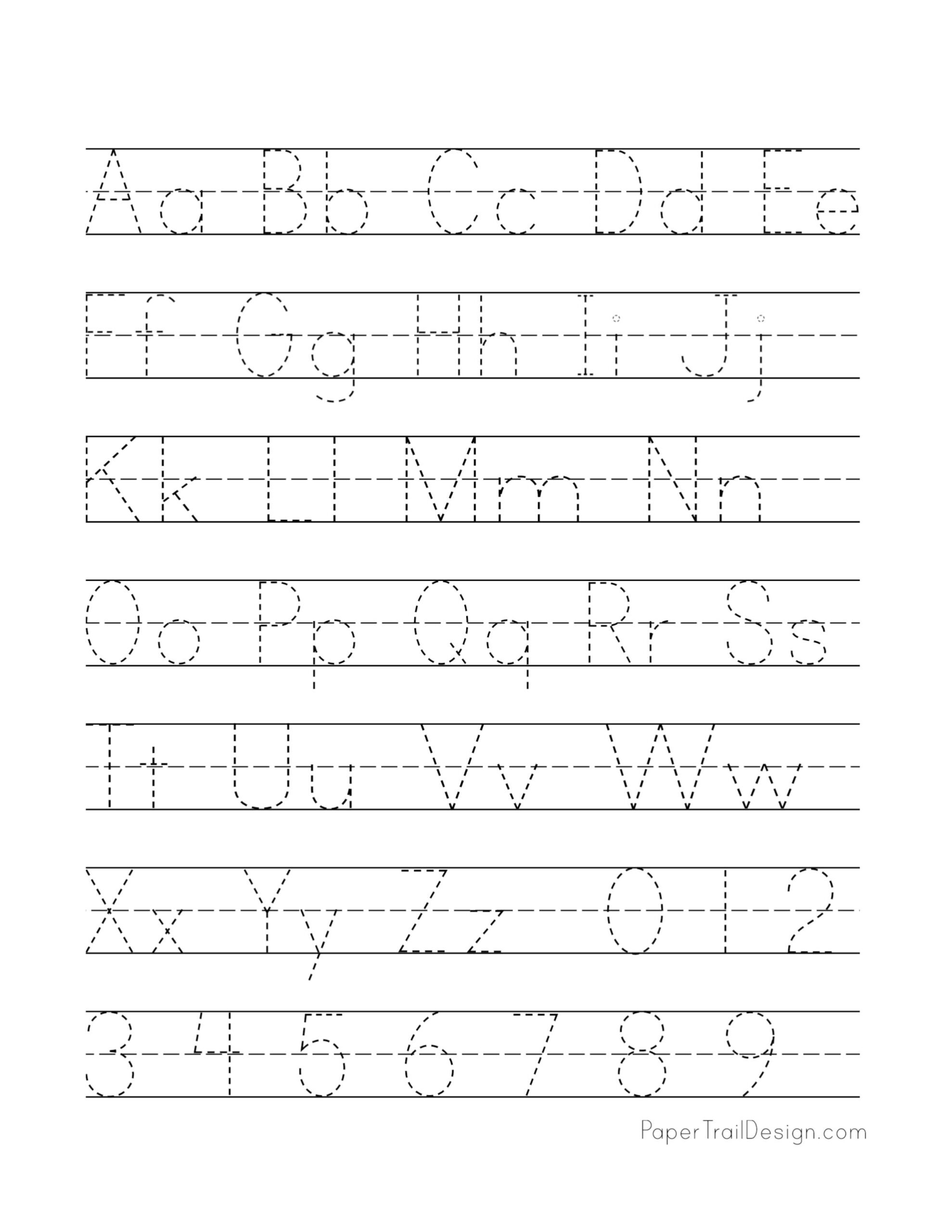 alphabet writing worksheets