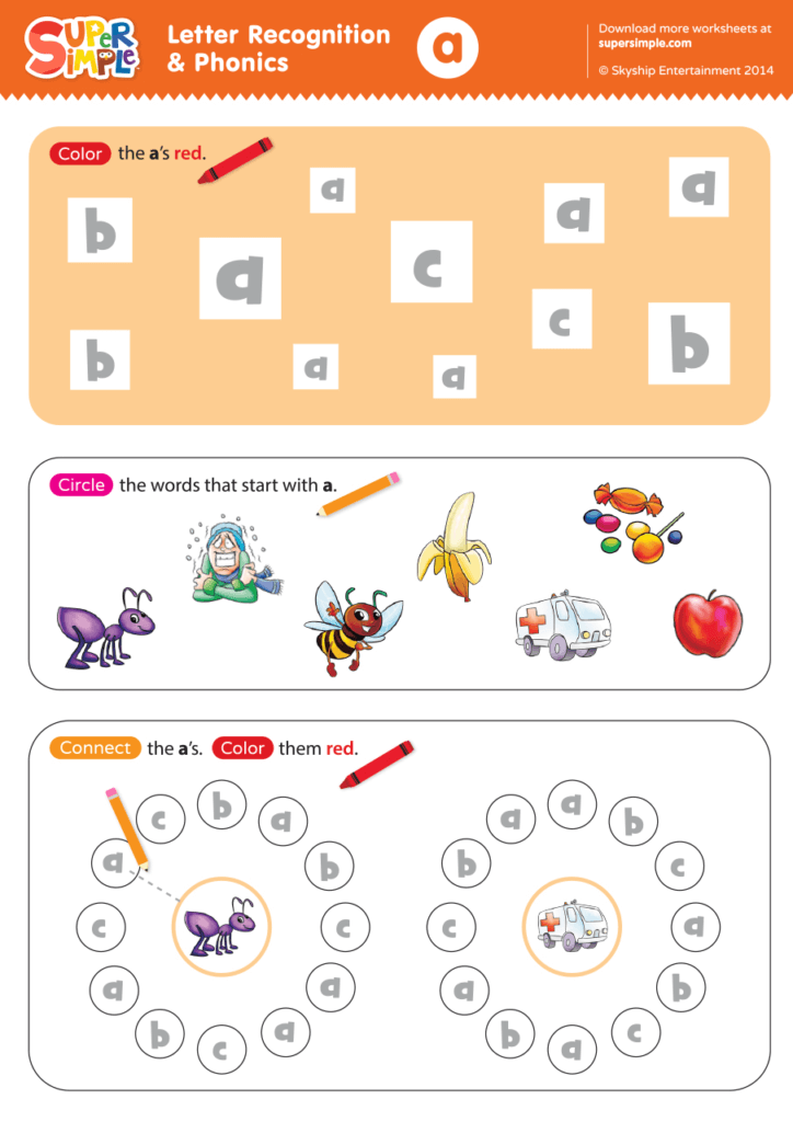 FREE Printable Alphabet Letter Recognition Worksheets Pdf A To Z