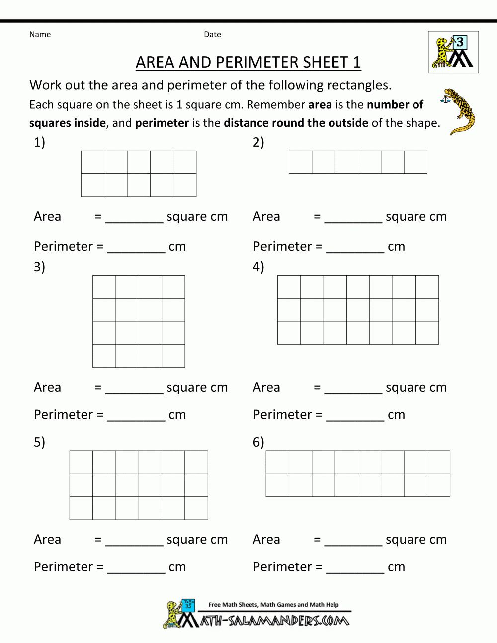 perimeter and area worksheets perimeter and area worksheets