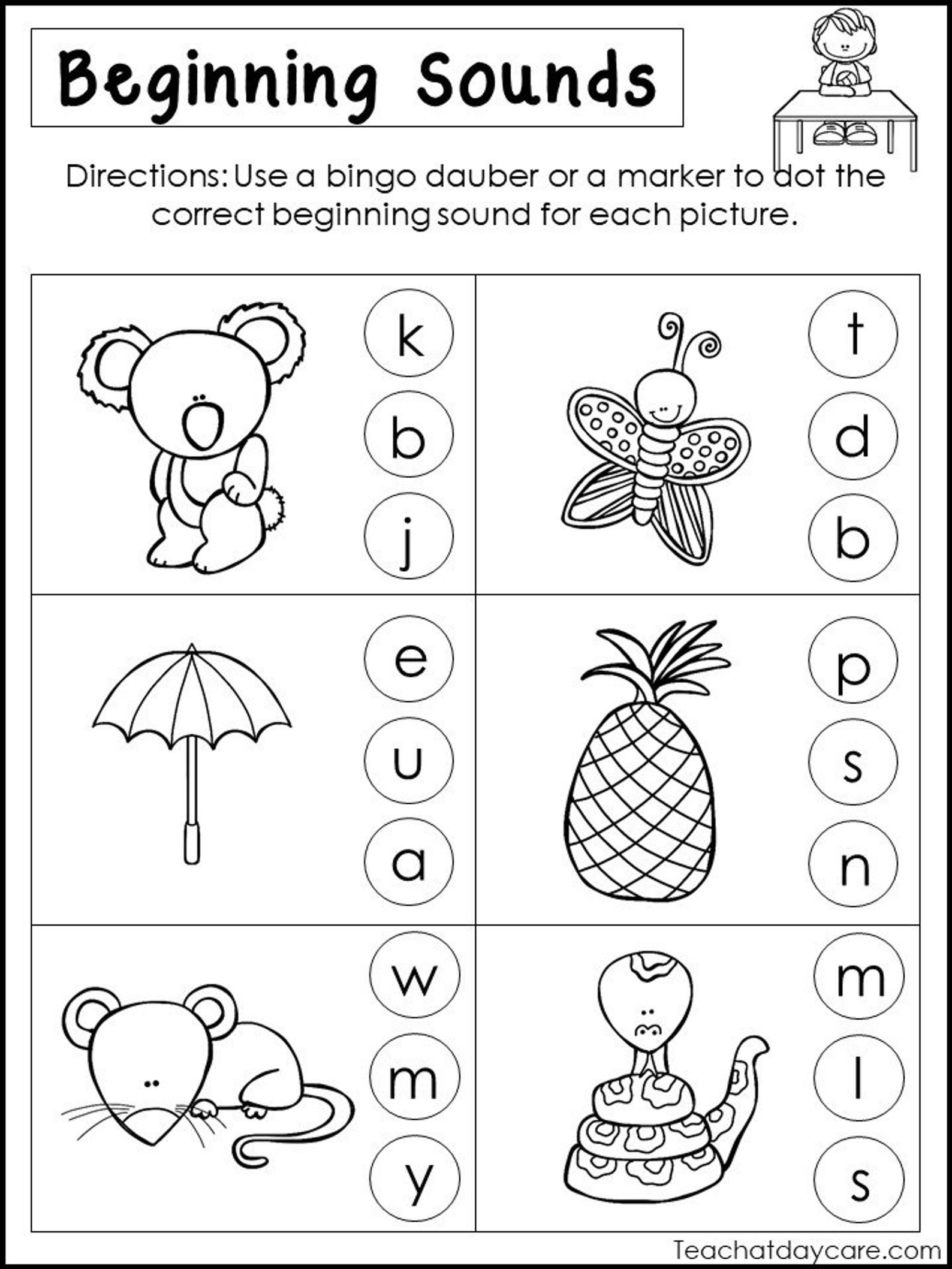 beginning sound worksheets beginning sound worksheets