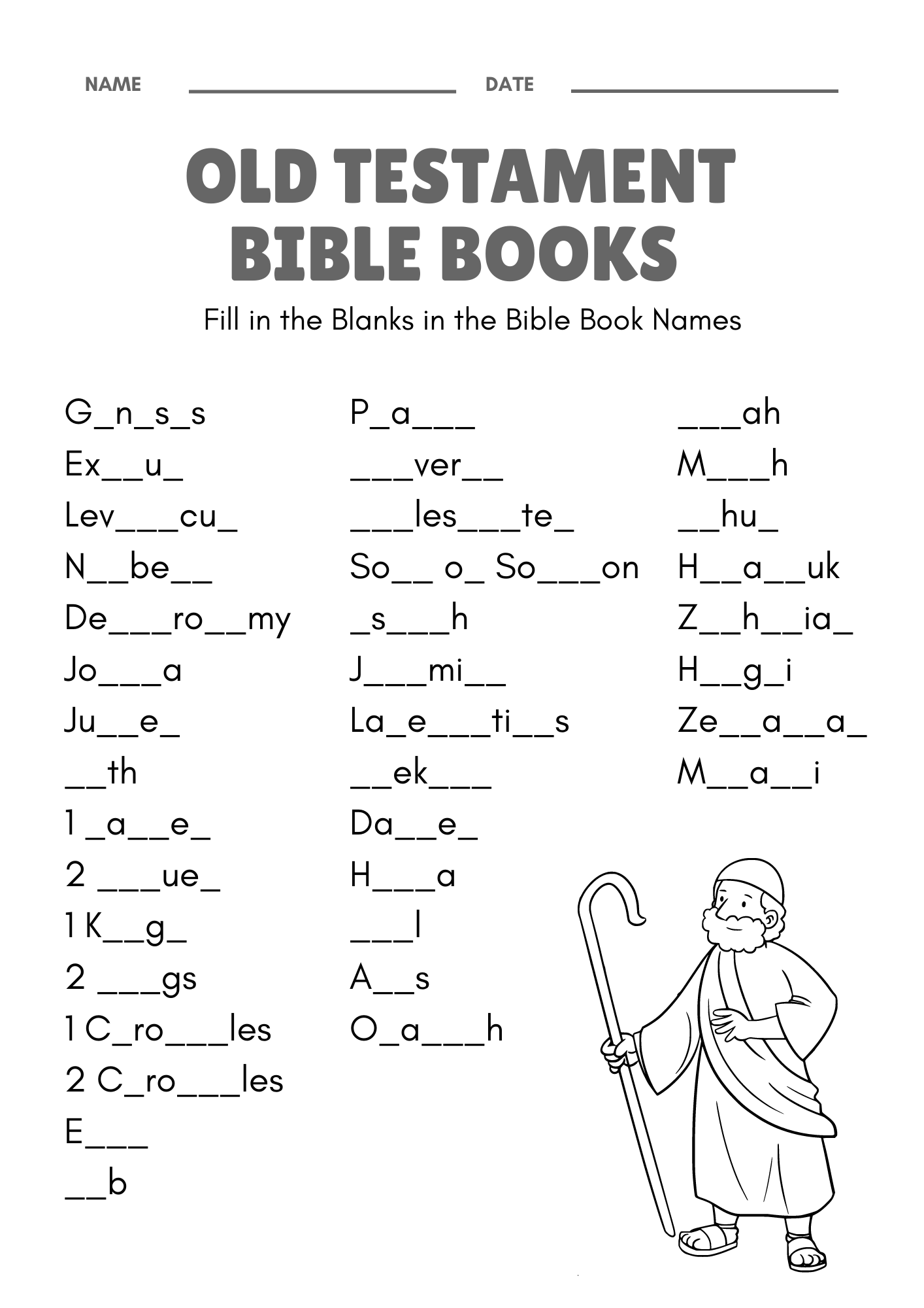 Free Printable Bible Study Lesson Worksheets
