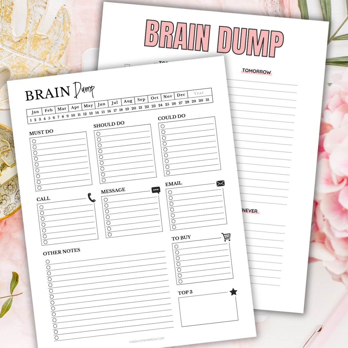 Free Printable Brain Dump Worksheet FREE Printable HQ
