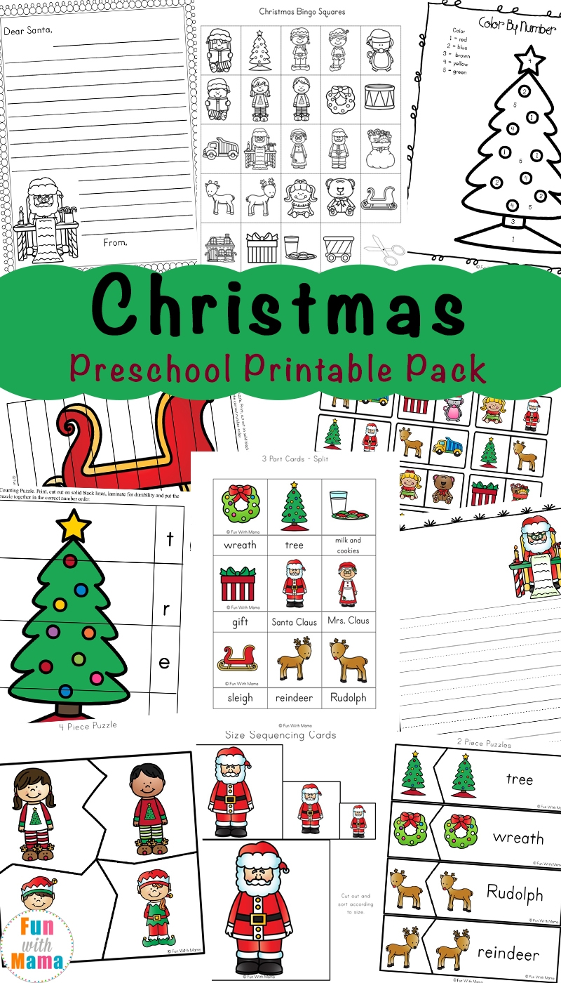 christmas worksheets for preschool