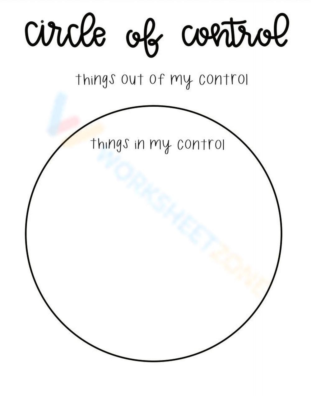 Free Printable Circle Of Control Worksheet Collection Free Printable Circle Of Control Worksheet Collection