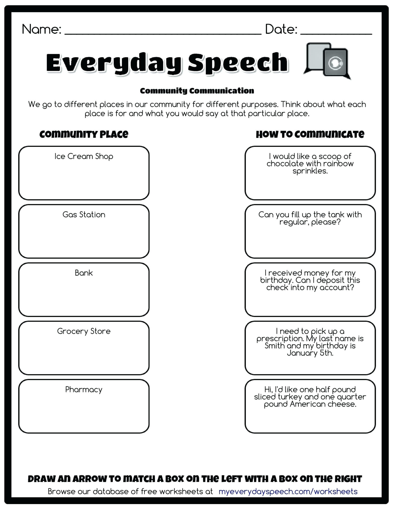 communication skills worksheets