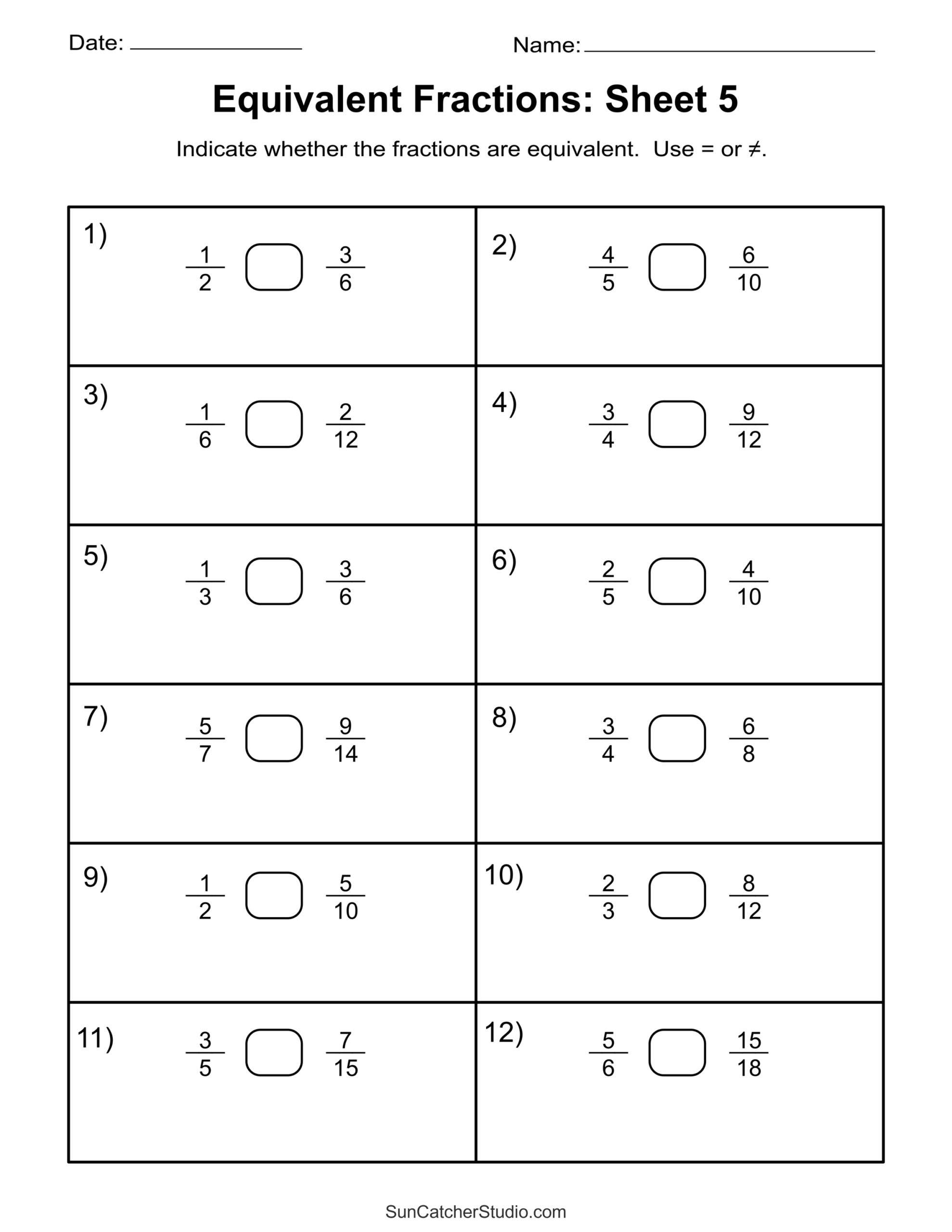 Free Printable Equivalent Fraction Worksheets 3rd Grade Equivalent Free Printable Equivalent Fraction Worksheets 3rd Grade Equivalent