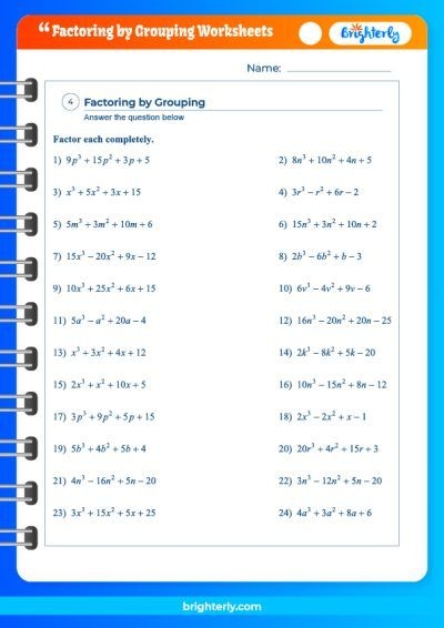 worksheet factoring by grouping worksheet factoring by grouping