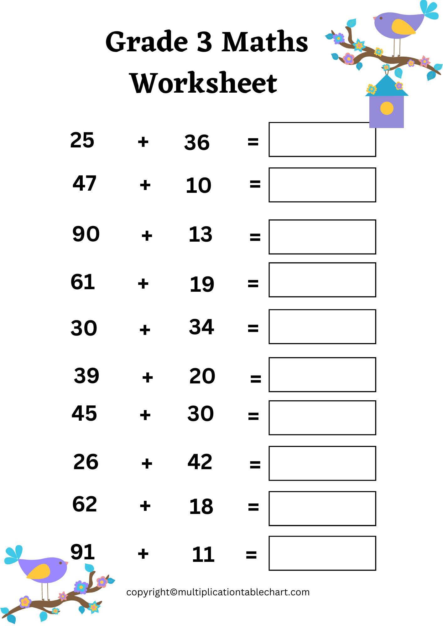 Free Printable Grade 3 Math Worksheets Free Printable Grade 3 Math Worksheets