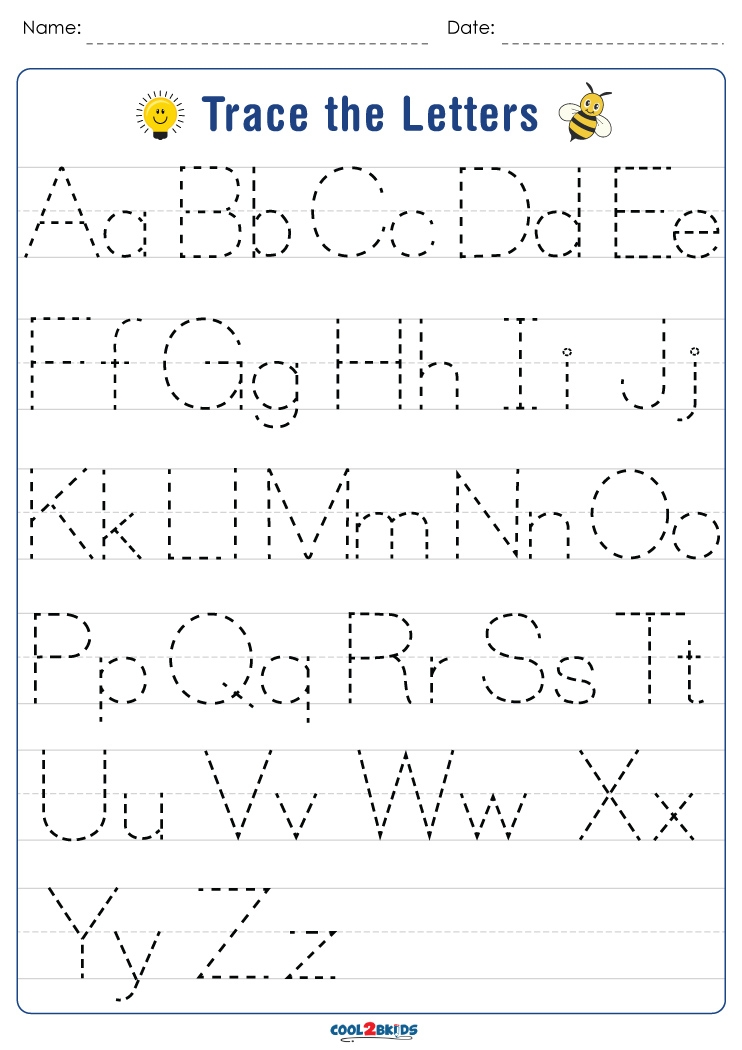 free abc tracing worksheets