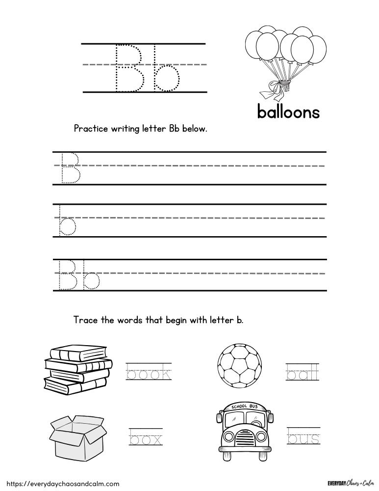 Free Printable Letter B Worksheets Free Printable Letter B Worksheets