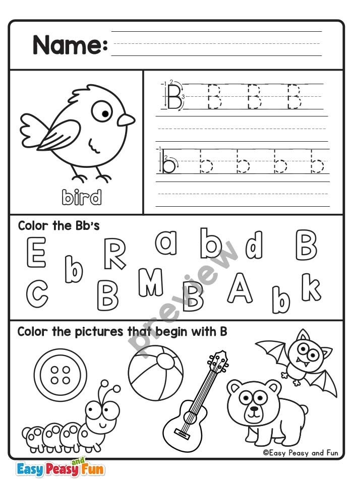 Free Printable Letter B Worksheets Preschool Coloring Printables Free Printable Letter B Worksheets Preschool Coloring Printables