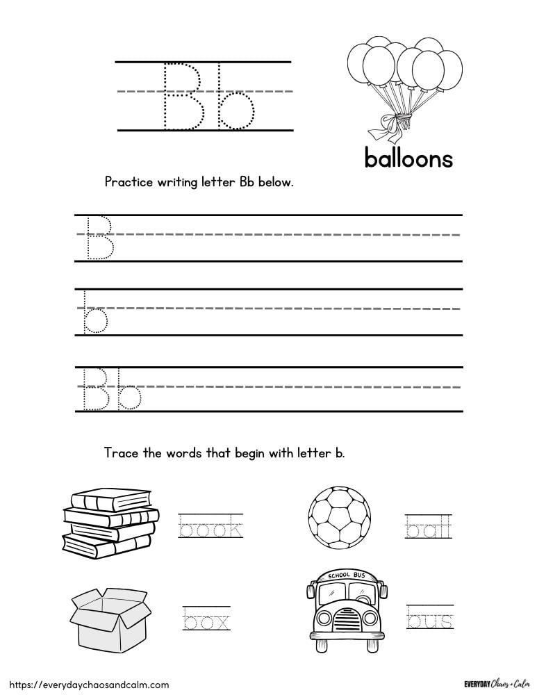 Free Printable Letter B Worksheets Free Printable Letter B Worksheets