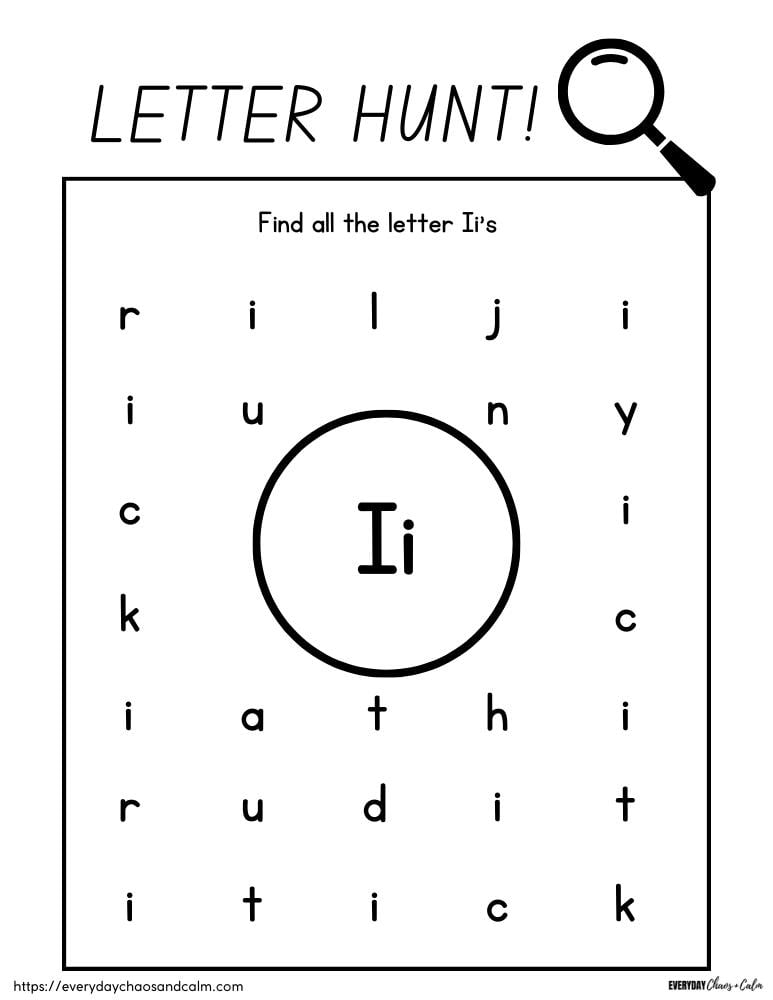 letter i worksheet