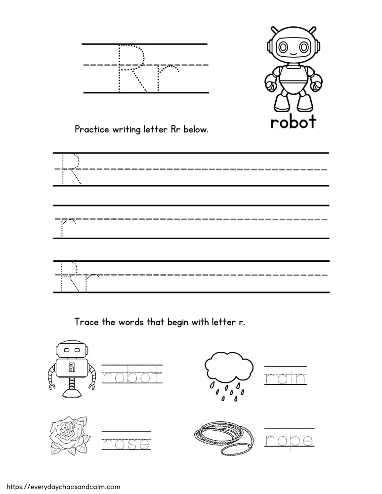 Free Printable Letter R Worksheets