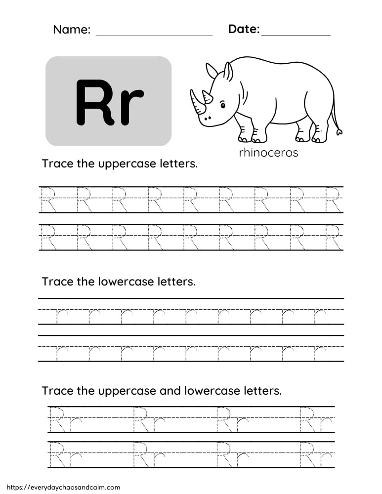 Free Printable Letter R Worksheets