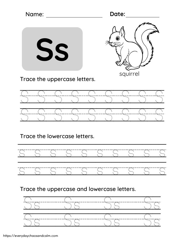 Free Printable Letter S Worksheets