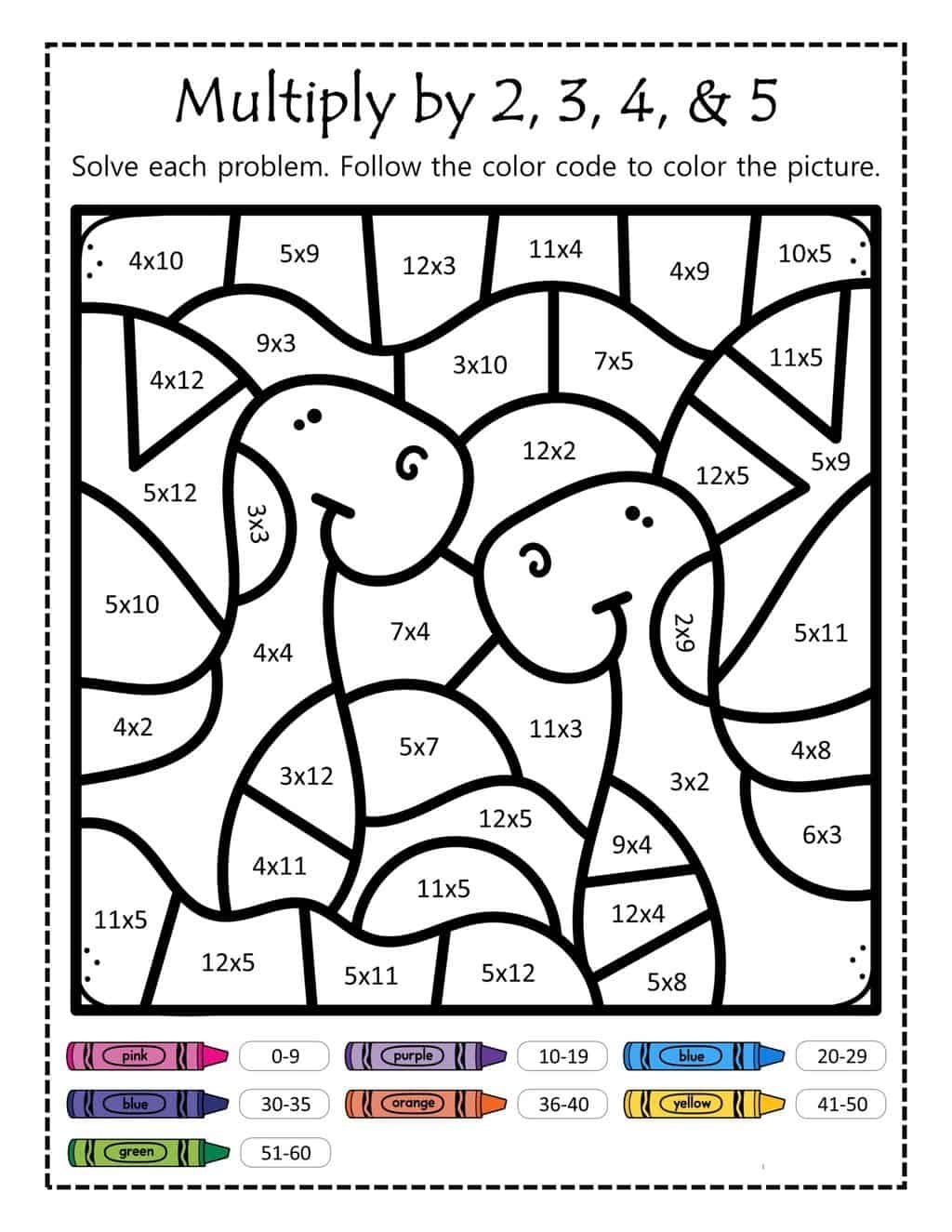 Free Printable Multiplication Color By Number Printable Calendars AT 