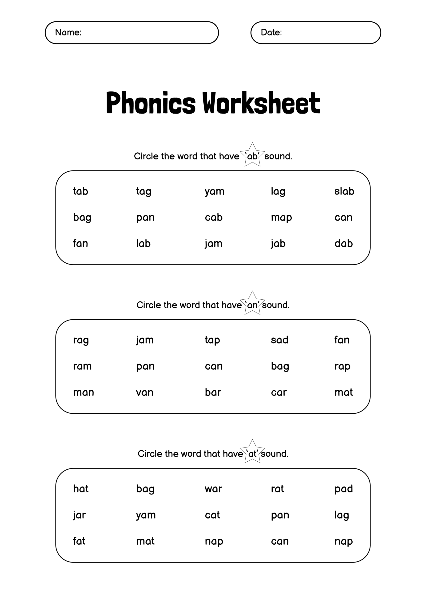 Free Printable Phonics Worksheets For First Grade Free Printable Phonics Worksheets For First Grade
