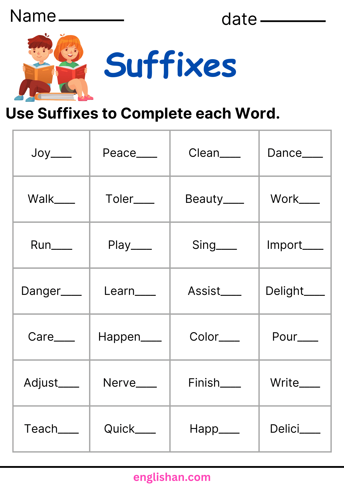 Free Printable Prefix And Suffix Worksheets