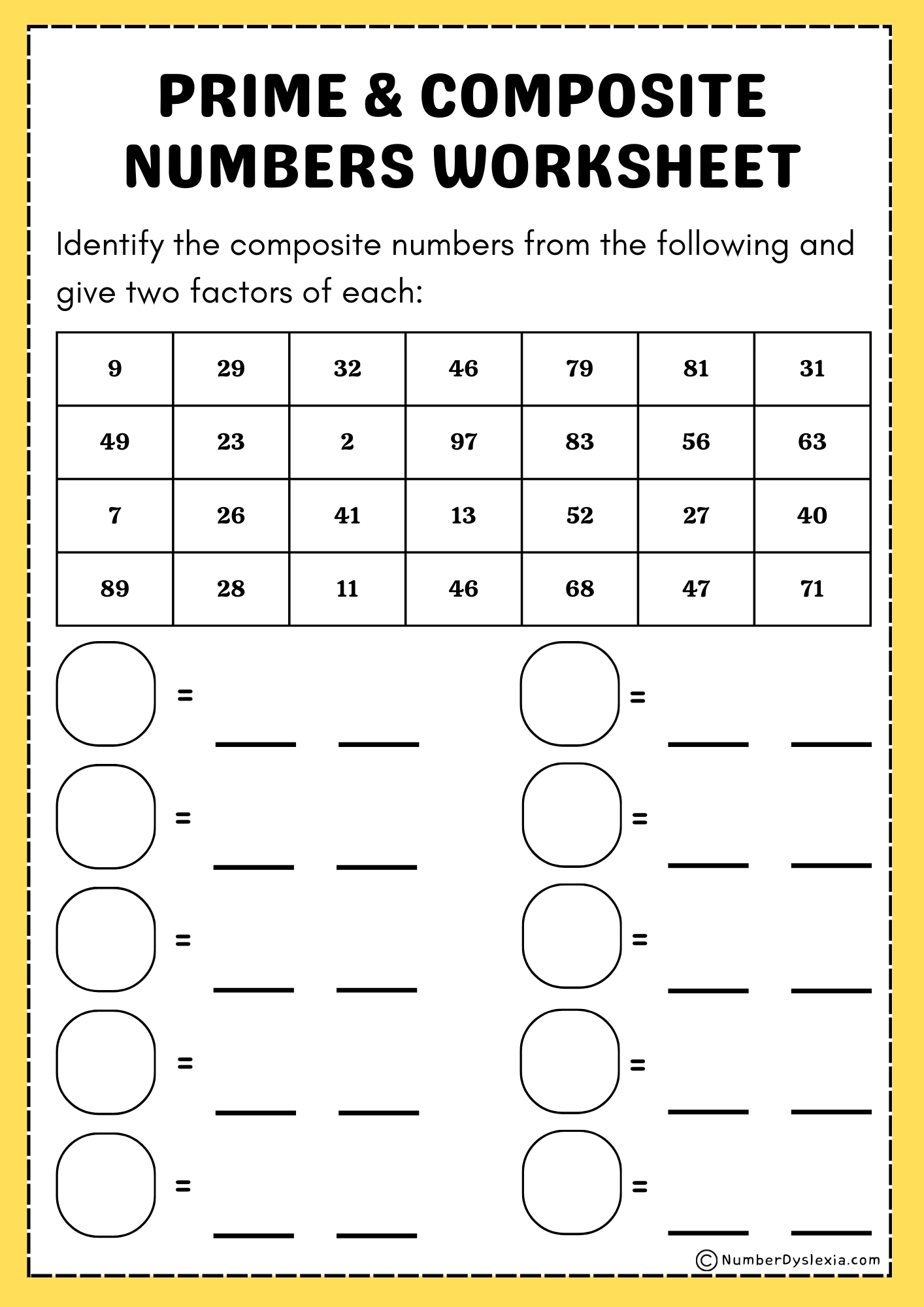 Free Printable Prime And Composite Number 1 100 Charts Practice