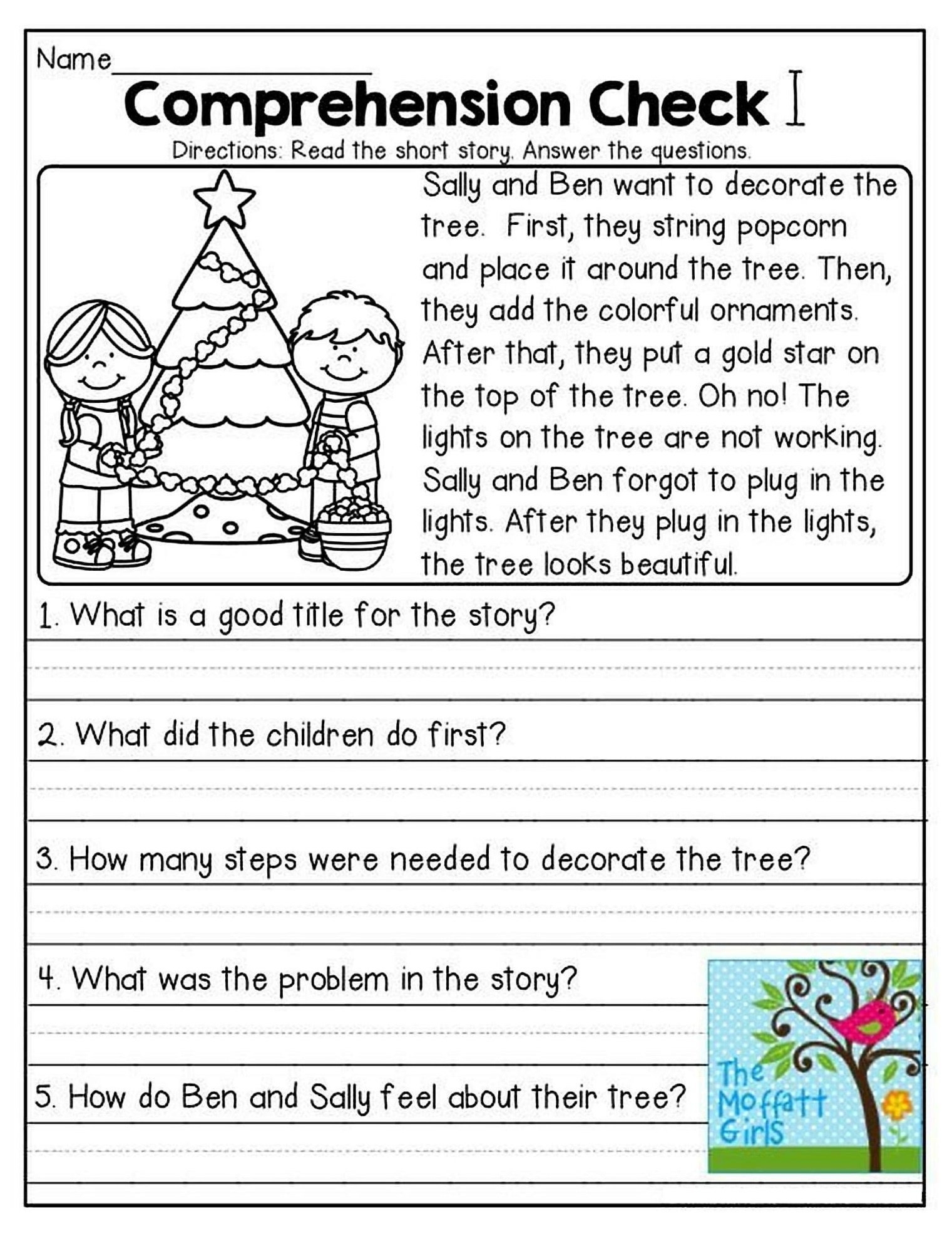 reading comprehension worksheets for 1st graders reading comprehension worksheets for 1st graders