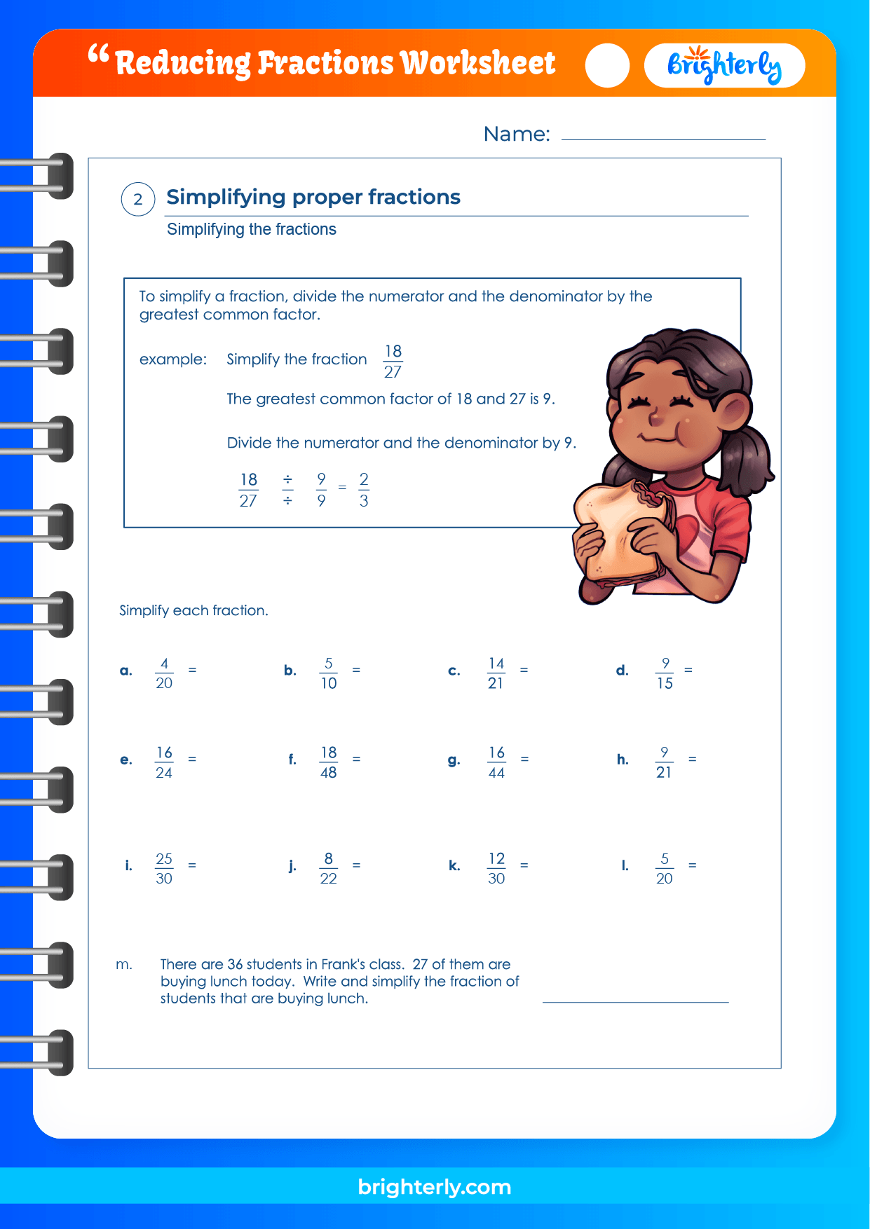 FREE Printable Reducing Fractions Worksheets For Kids PDFs Brighterly FREE Printable Reducing Fractions Worksheets For Kids PDFs Brighterly