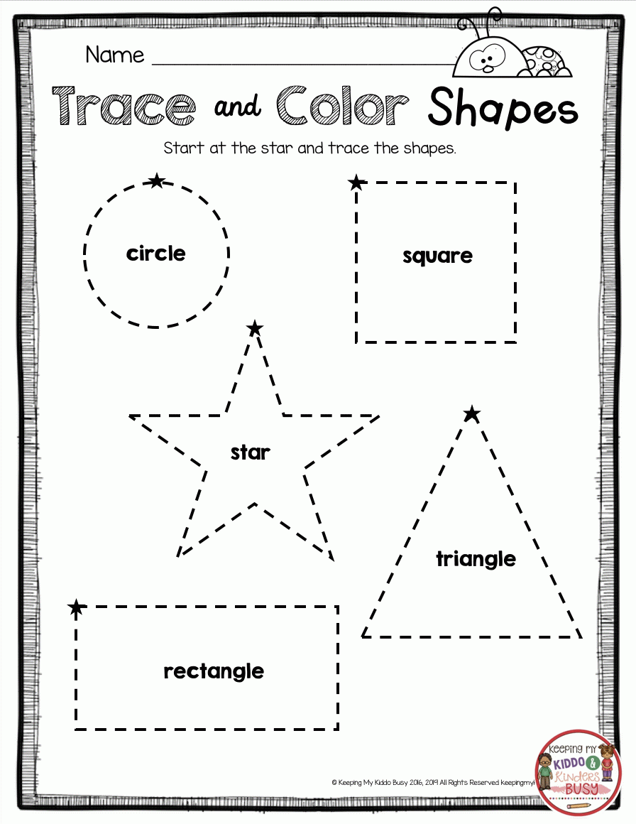 shapes worksheet for kg
