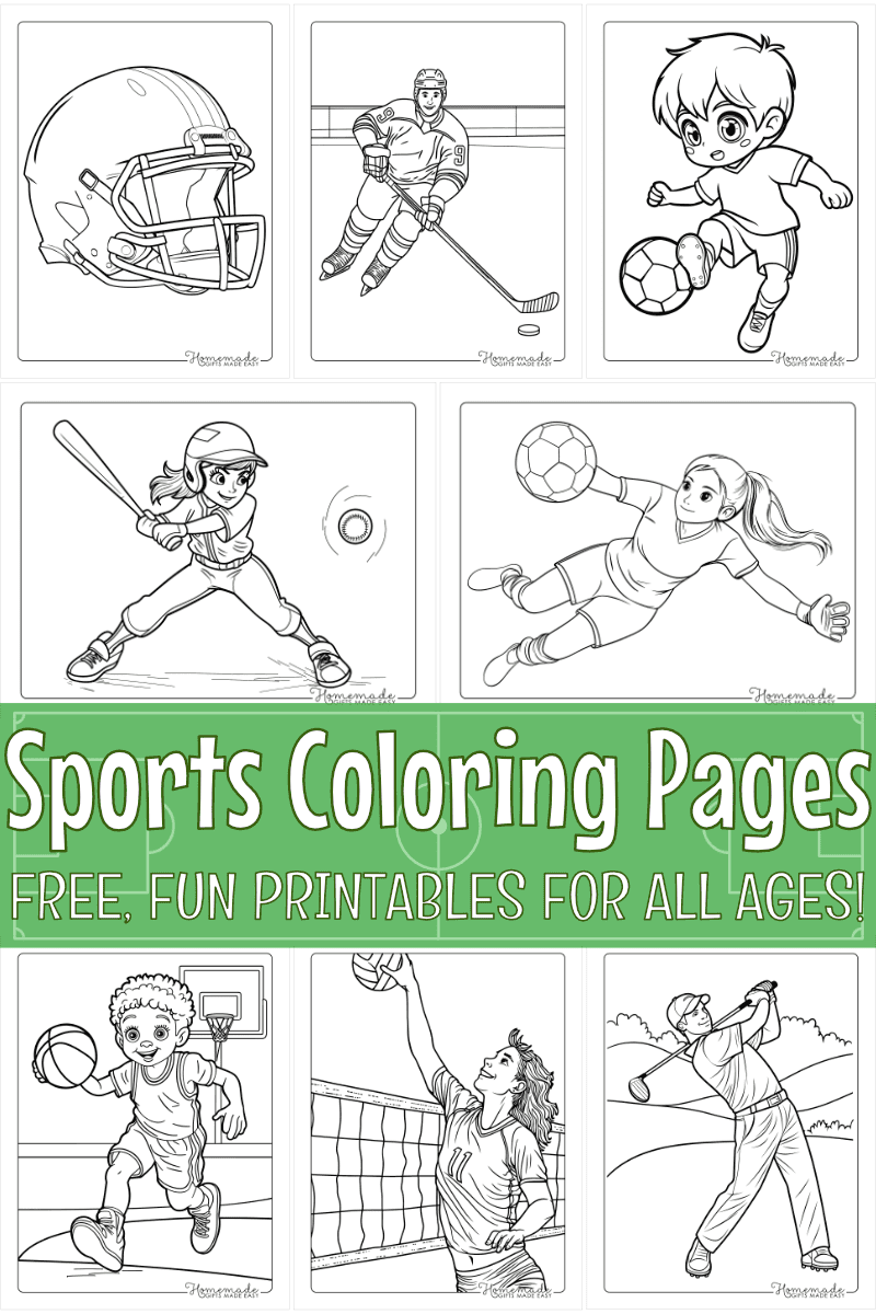 sports coloring worksheets