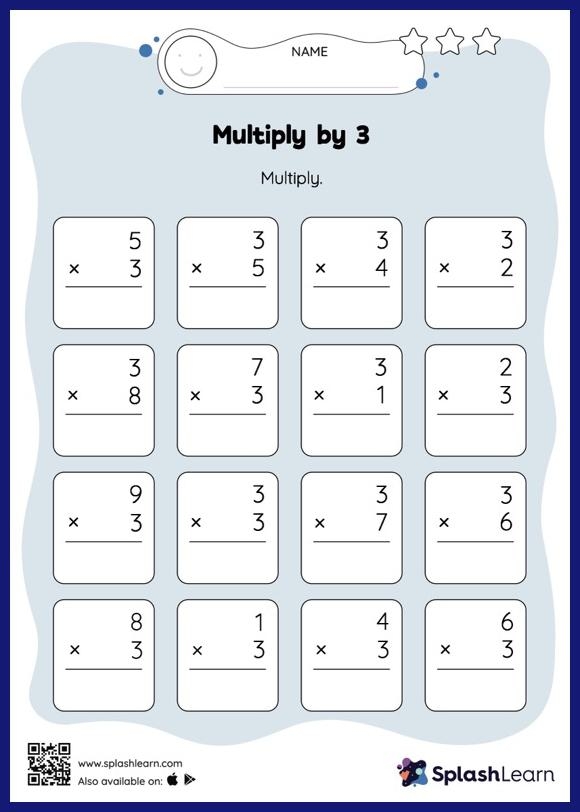multiplication by 3 worksheets