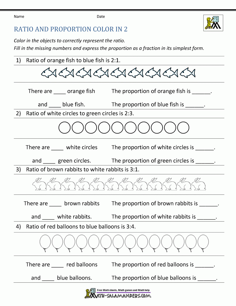 Free Printable Worksheets Ratios And Proportions Worksheets HQ